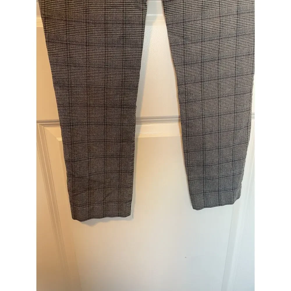 Loft Trouser Pants Work Office High Waist Skinny Plaid Comfort Size 8 Stretch